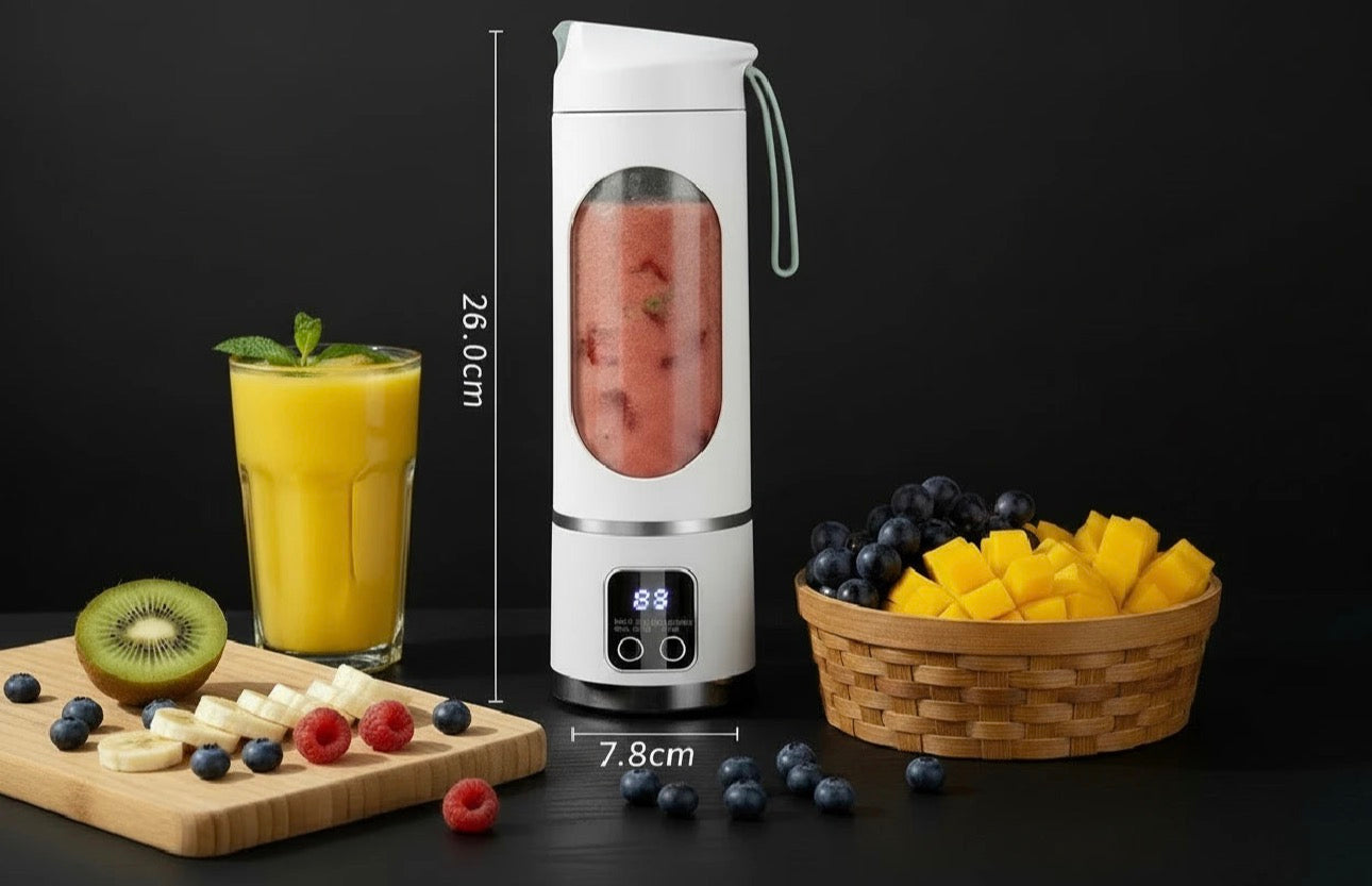 Batidora Portátil USB 450ml – Licuadora de 12 Cuchillas para Smoothies, Batidos y Zumos